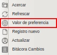 Opción Valor de Preferencia