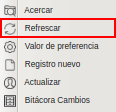 Opción Refrescar