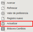 Opción Actualizar
