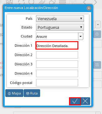 Campo Dirección 1