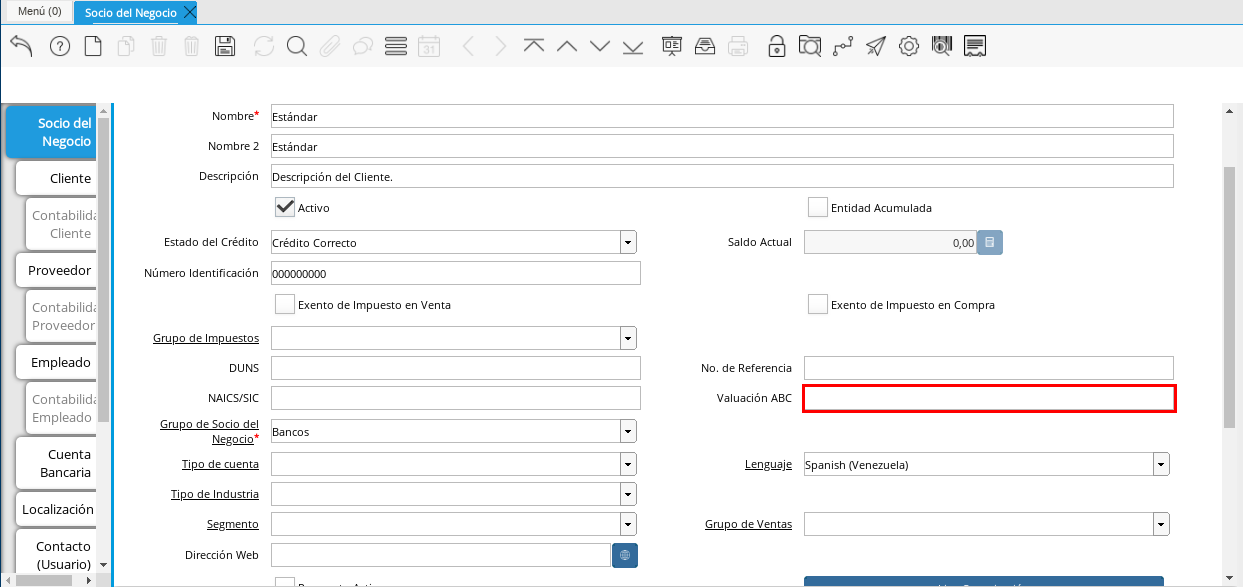 Campo Valuación ABC