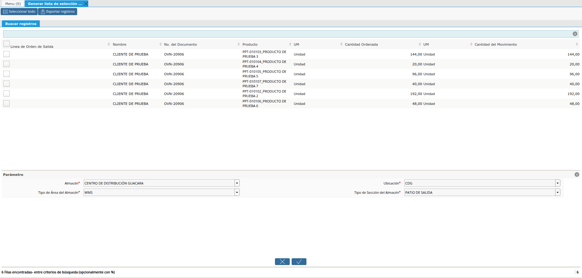 Resultado de Busqueda Smart Browser Picking List